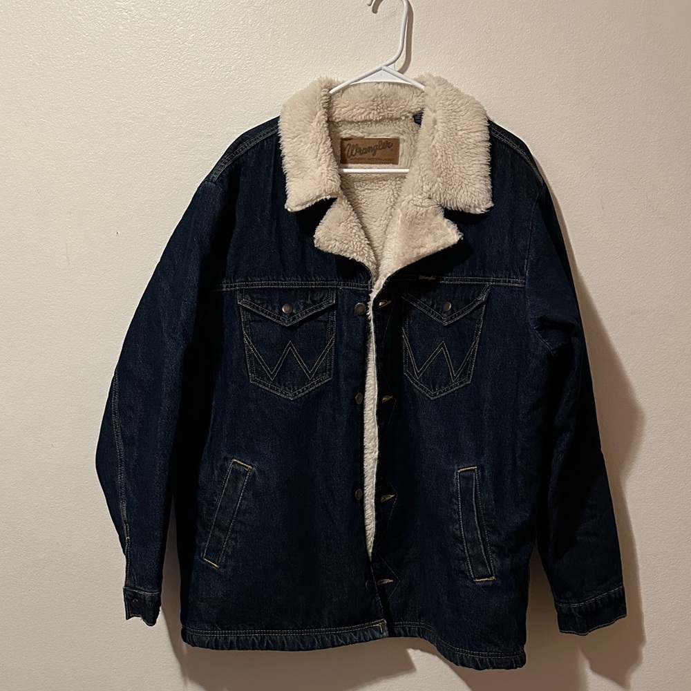 Vintage Wrangler men’s denim, fleece lined jacket, size large